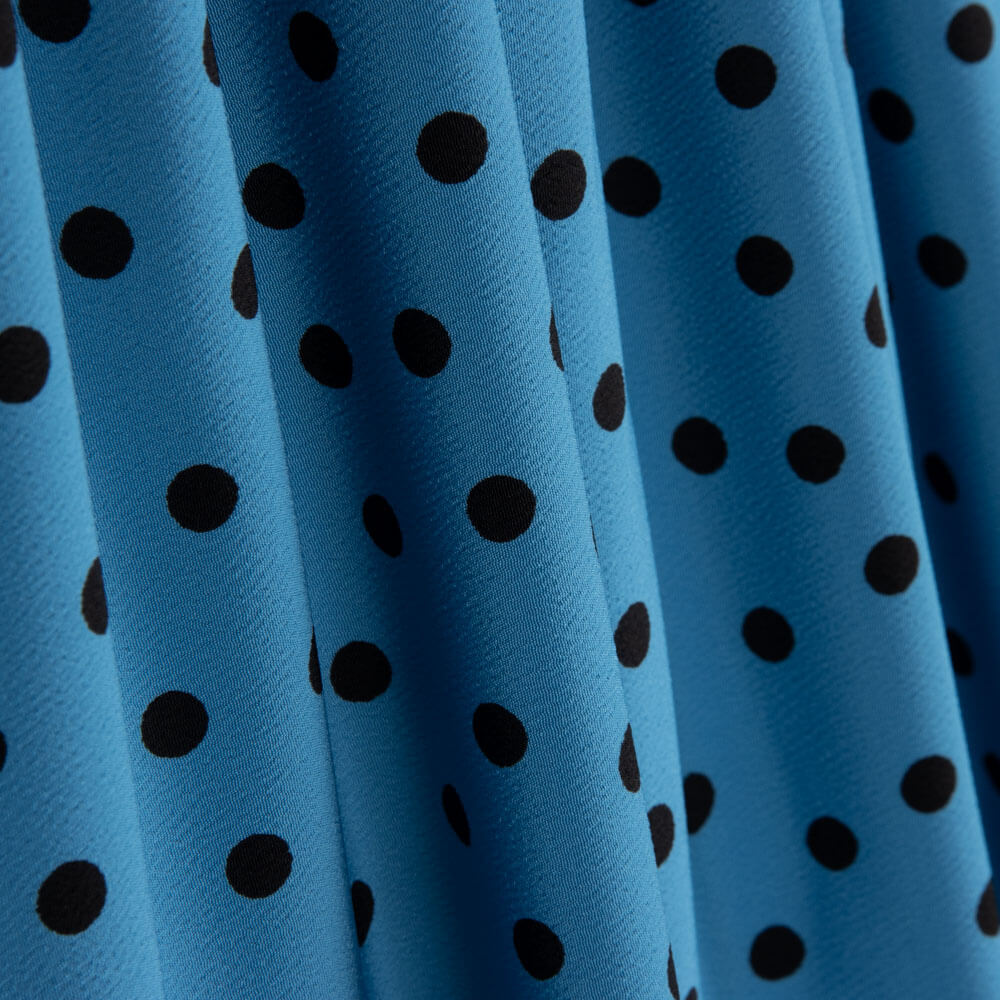 Krepp-Polka-Dots 7mm Königsblau - Ribes y Casals