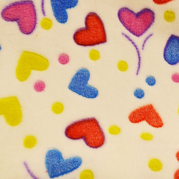 Minky White Hearts - Ribes y Casals