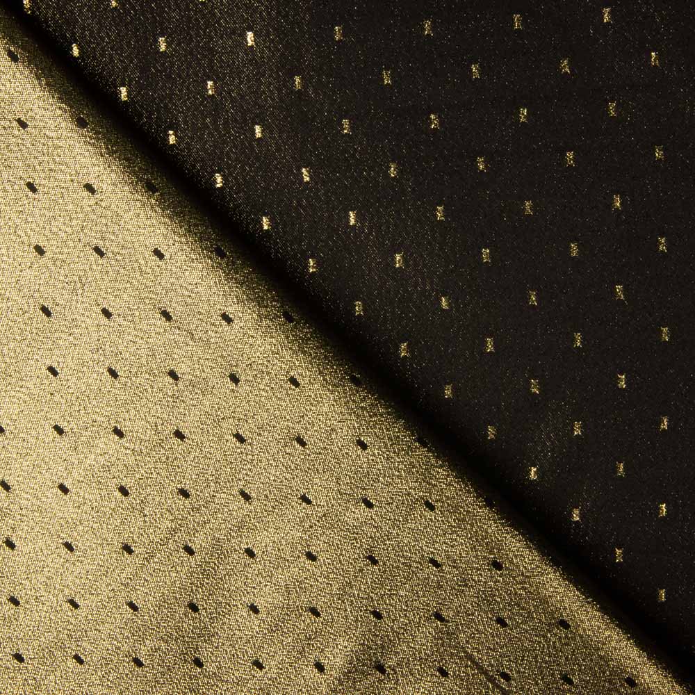 Brokat Plumeti Schwarz Gold - Ribes y Casals