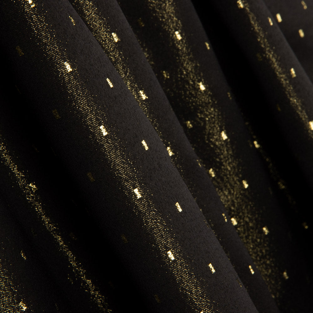 Brokat Plumeti Schwarz Gold - Ribes y Casals