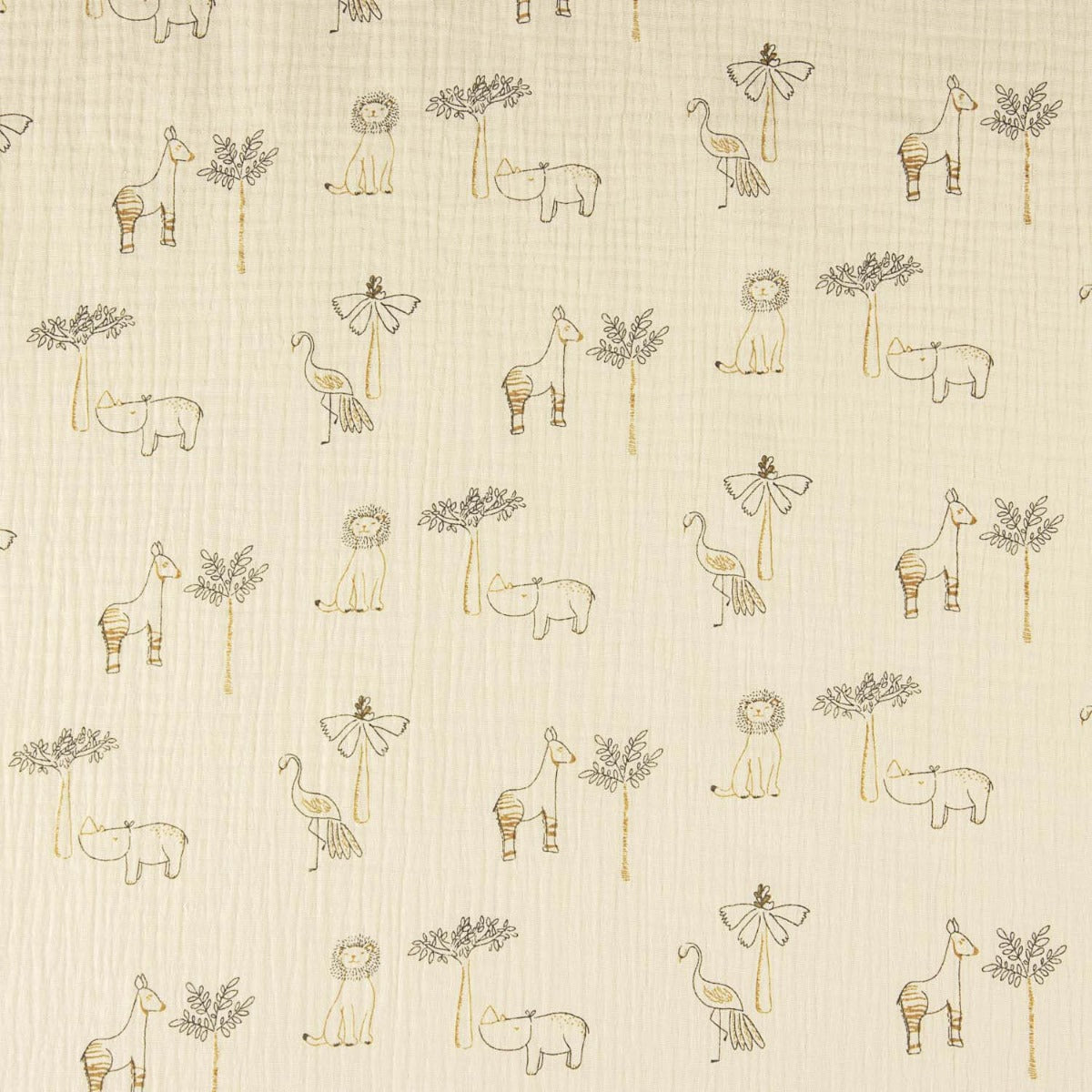 Tiere Doppelseitiges Musselin Beige für Kinder - Ribes y Casals