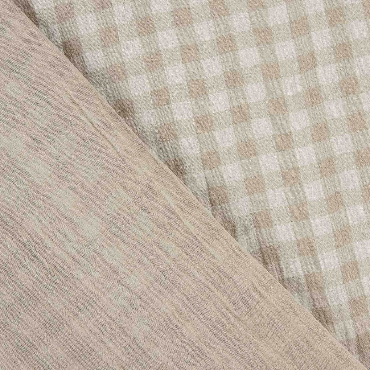 Beige karierter doppelseitiger Musselin - Ribes y Casals