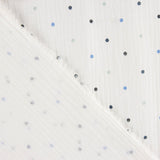 Soft Dots Blau bedruckter Musselin - Ribes y Casals