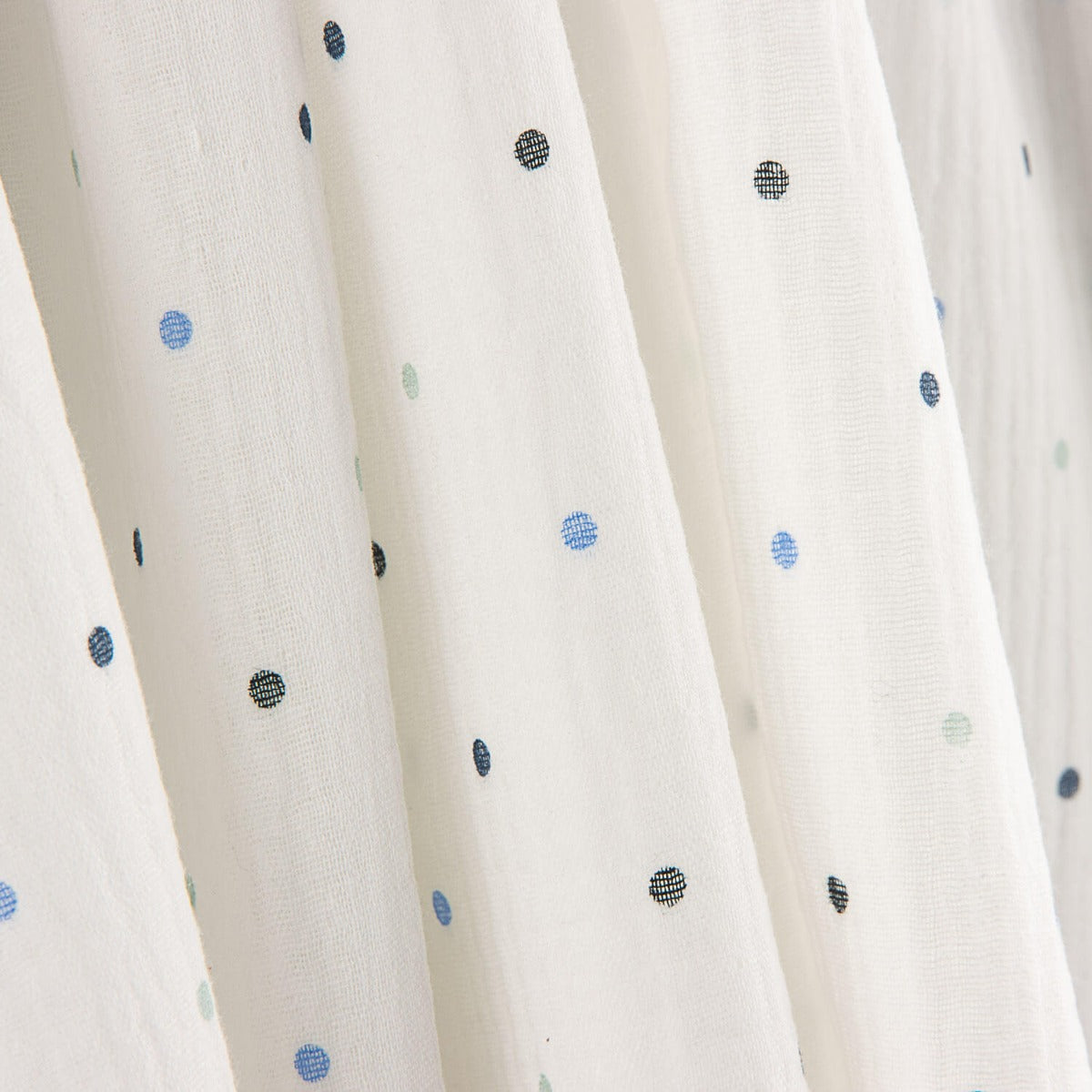 Soft Dots Blau bedruckter Musselin - Ribes y Casals