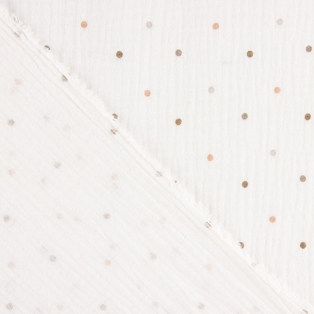 Soft Dots Bedruckter Musselin Beige - Ribes y Casals
