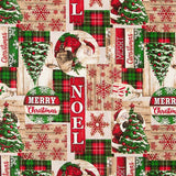 Bedrucktes Canvas mit Weihnachtsmotiven: Weihnachtsmann und Tartan - Ribes y Casals