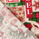 Bedrucktes Canvas mit Weihnachtsmotiven: Weihnachtsmann und Tartan - Ribes y Casals