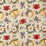 Bedrucktes Canvas „Weihnachten“ mit Blumenmuster und goldenen Kugeln - Ribes y Casals