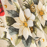 Bedrucktes Canvas „Weihnachten“ mit Blumenmuster und goldenen Kugeln - Ribes y Casals