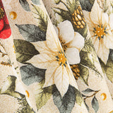 Bedrucktes Canvas „Weihnachten“ mit Blumenmuster und goldenen Kugeln - Ribes y Casals