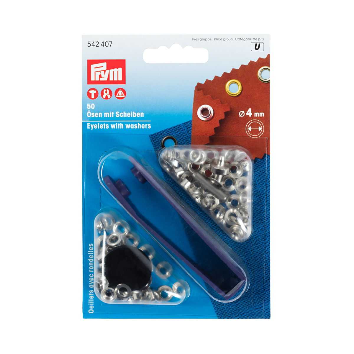 Ösen mit 4mm Unterlegscheiben Prym 542407 - Ribes y Casals
