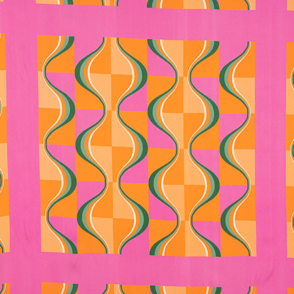 Krepp Viskose Geo Orange - Ribes y Casals