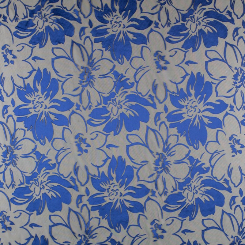 Blauer Floral Fantasy Organza - Ribes y Casals