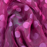 Fuchsia Polka Dots Organza - Ribes y Casals