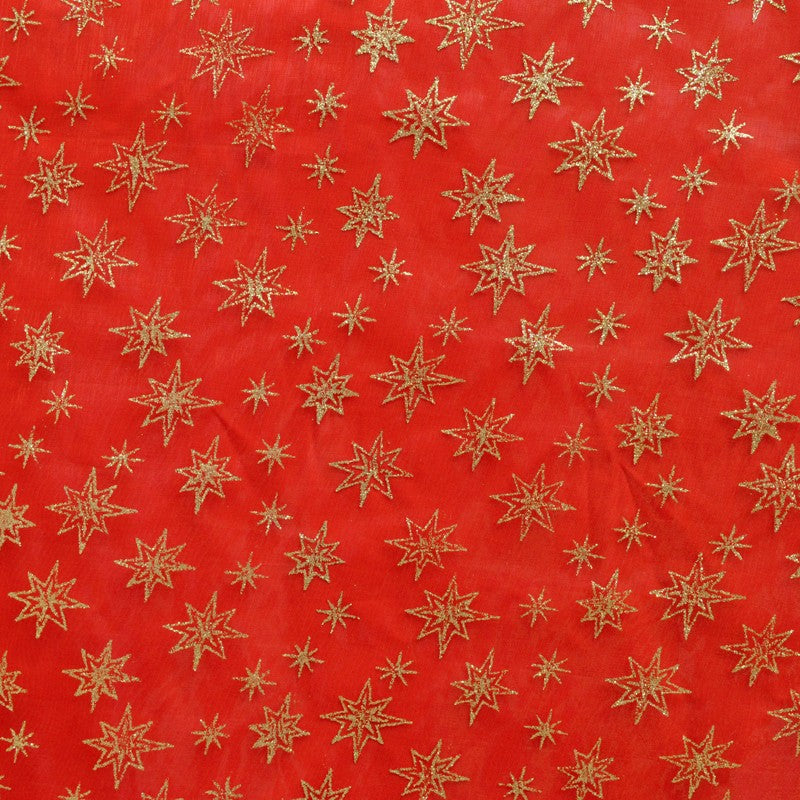Weihnachten Organza Rote Sterne - Ribes y Casals