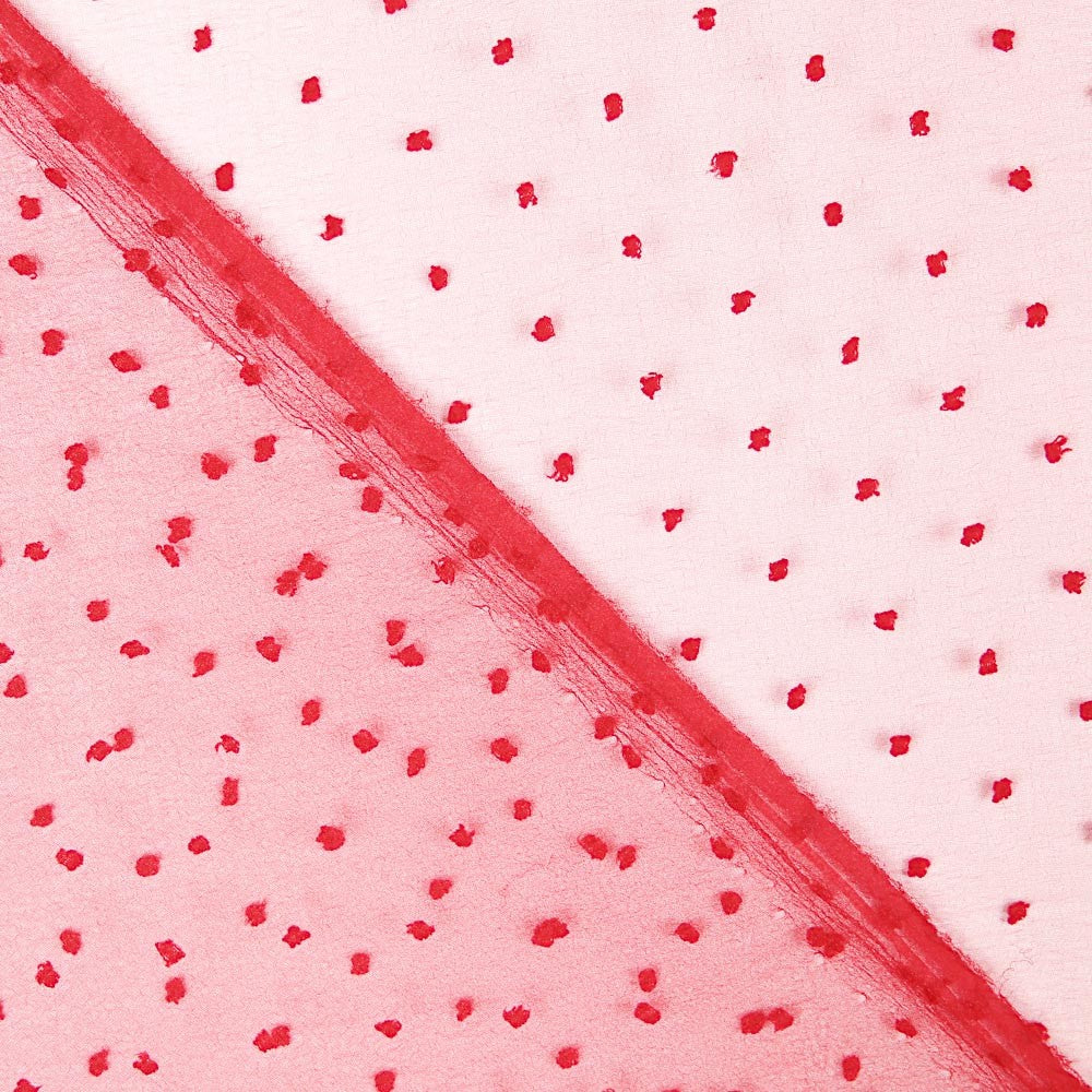 Organza Polyester Plumeti Rot - Ribes y Casals
