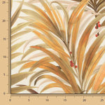 Bedrucktes Canvas mit Tropenmuster und Palmen in Ocker - Ribes y Casals