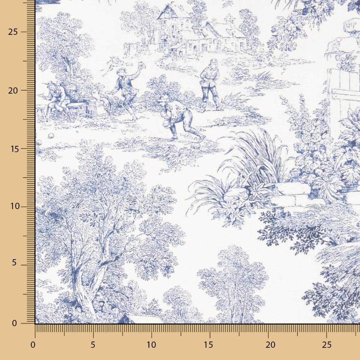 Panama Hogar Gedrucktes Toile de Jouy Blau - Ribes y Casals