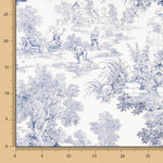Panama Hogar Gedrucktes Toile de Jouy Blau - Ribes y Casals