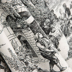 Panama Home Gedrucktes Toile de Jouy Schwarz - Ribes y Casals