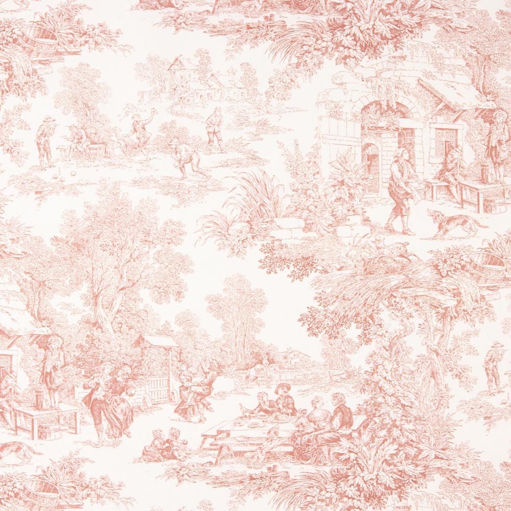 Panama Home Bedrucktes Toile de Jouy Rot - Ribes y Casals