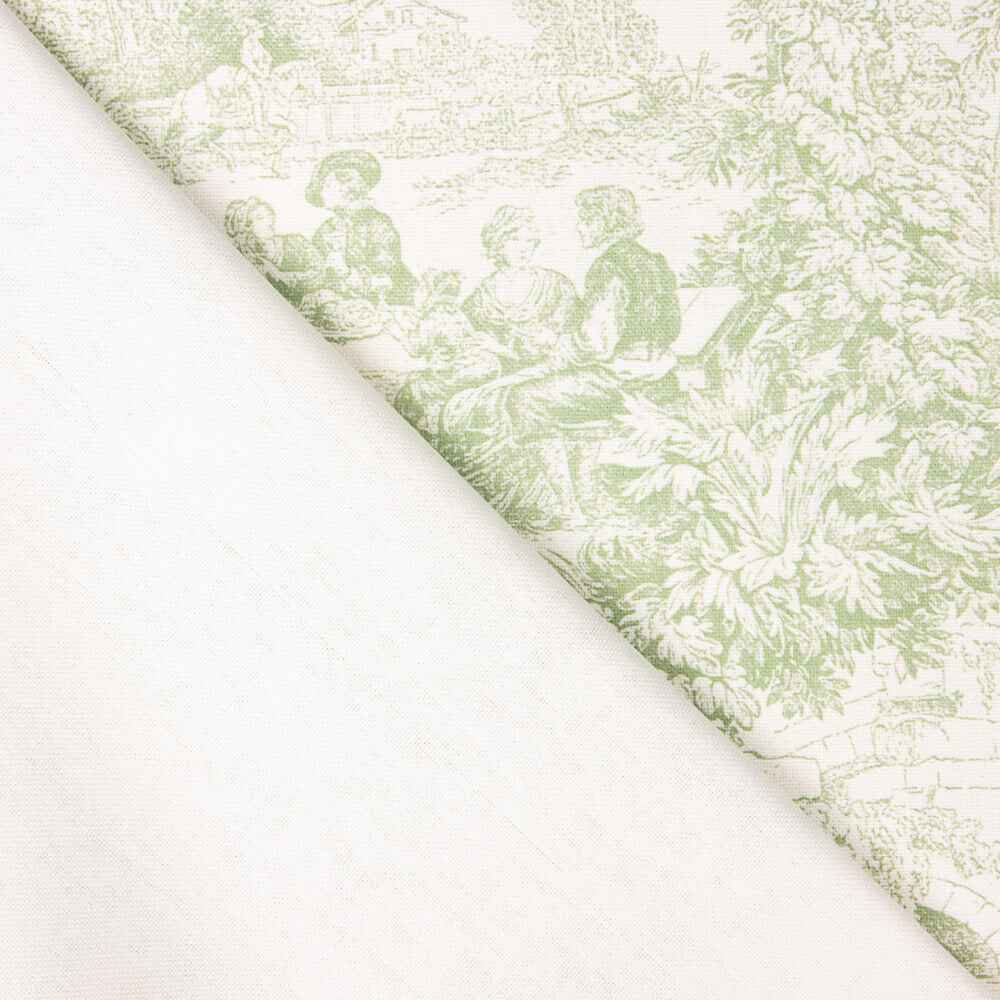 Panama Home Toile de Jouy Druck Apfelgrün - Ribes y Casals