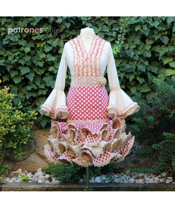 Flamenco Flamenco-Muster Erwachsene kurz - Ribes y Casals