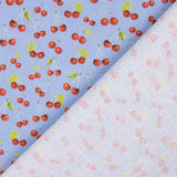 Patchwork-Stoffreste Baumwolle Kirsche Hellblau – verschiedene Maße x Breite 115 cm - Ribes y Casals