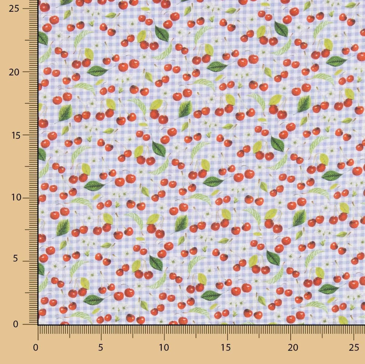 Helles Vichy Kirschbaum-Patchwork Patchwork-Stoff - Breite 115 cm - Ribes y Casals