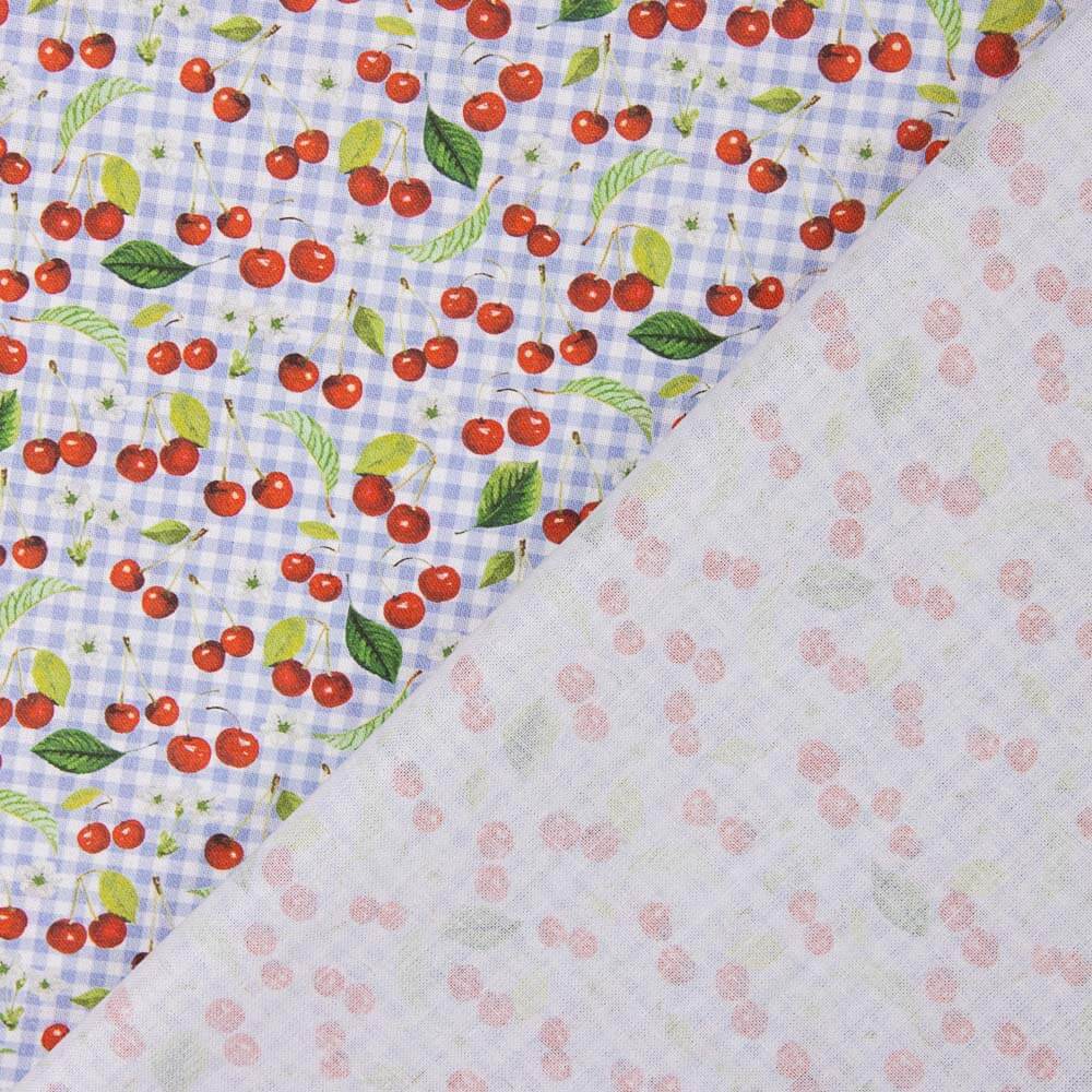 Helles Vichy Kirschbaum-Patchwork Patchwork-Stoff - Breite 115 cm - Ribes y Casals