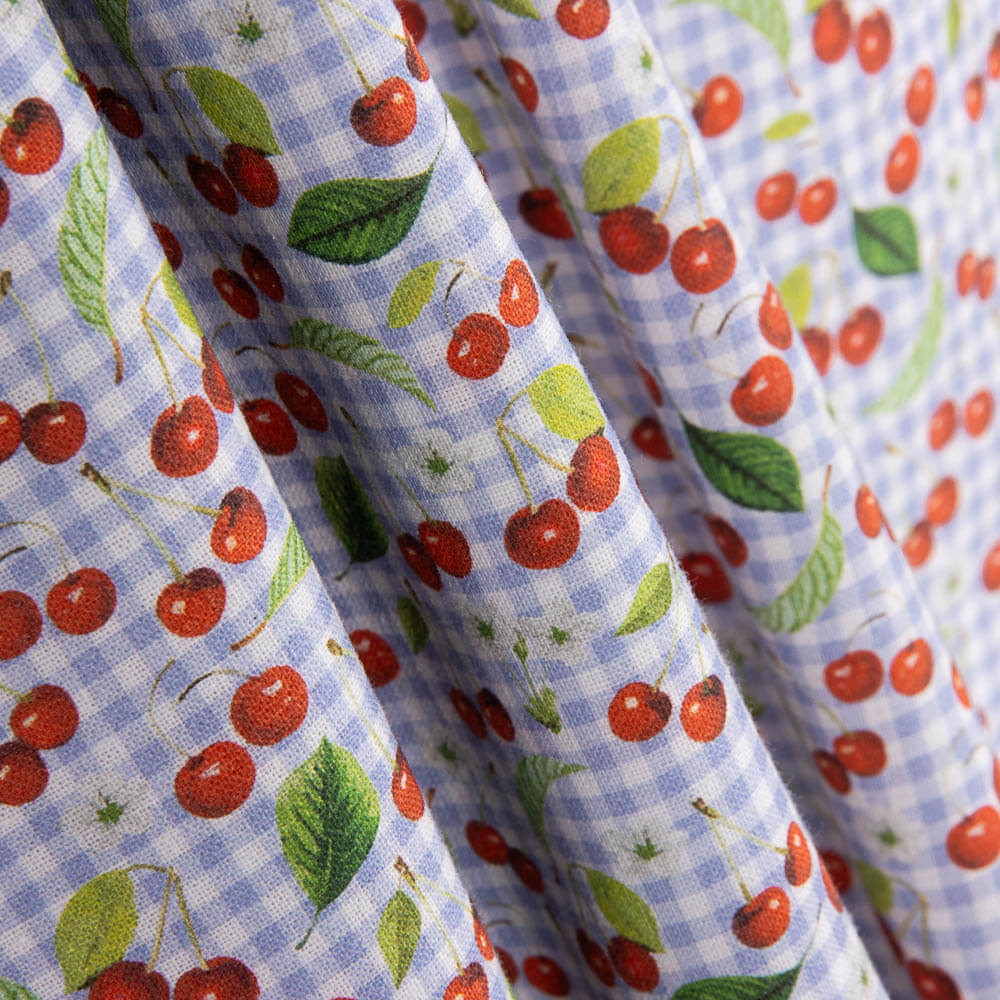 Patchwork-Baumwolle Cherry Cotton Vichy Light - Ribes y Casals