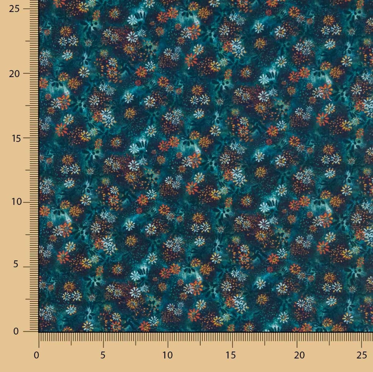 Patchwork Baumwolle Korallen Dunkelblau - Ribes y Casals