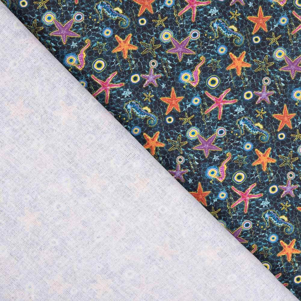 Patchwork Baumwolle Sea Star Blau - Ribes y Casals