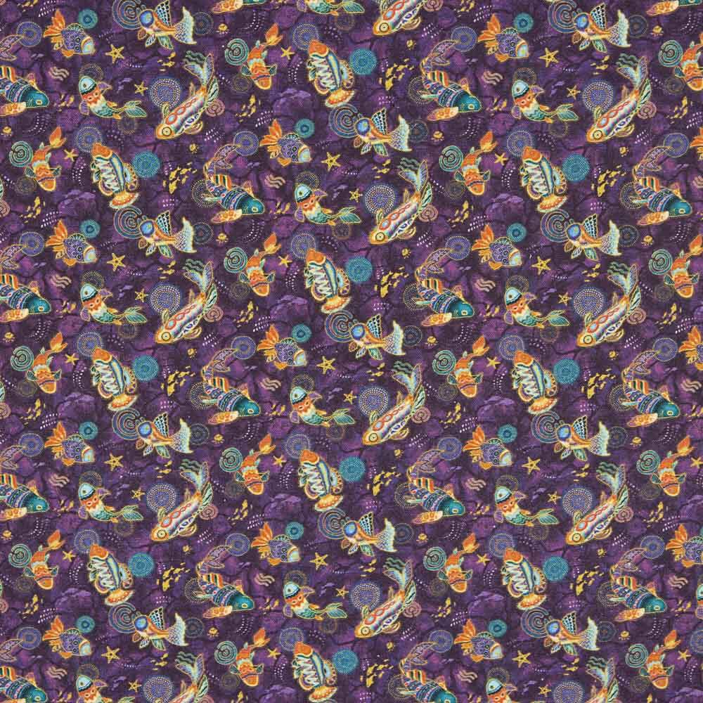 Patchwork Baumwolle Lila Fisch - Ribes y Casals