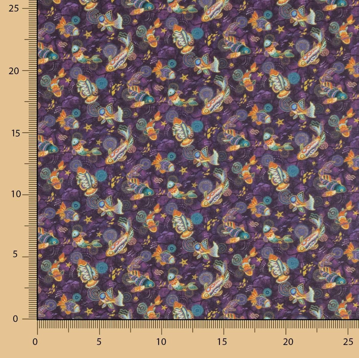 Patchwork Baumwolle Lila Fisch - Ribes y Casals