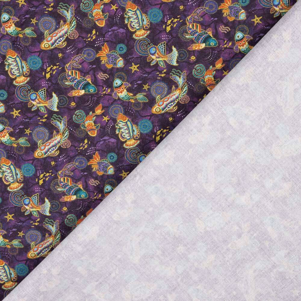 Patchwork Baumwolle Lila Fisch - Ribes y Casals