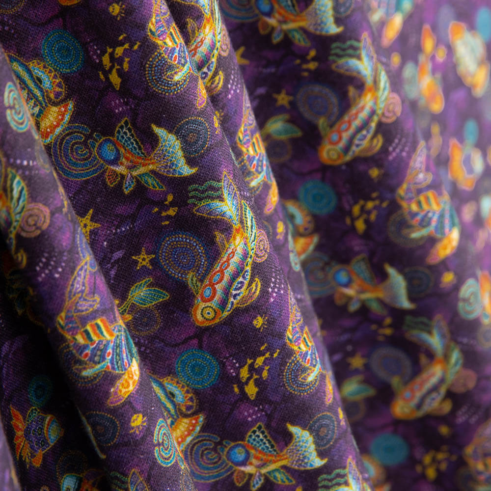 Patchwork Baumwolle Lila Fisch - Ribes y Casals