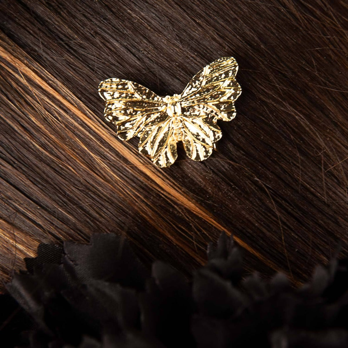 Goldener Schmetterling Flamingo Haarkamm - Ribes y Casals