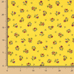 Baumwolle Perkal Baumwolle Stoff Blumen Farben auf Gelb 70 x 160 cm - Ribes y Casals