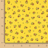 Baumwolle Perkal Baumwolle Stoff Blumen Farben auf Gelb 70 x 160 cm - Ribes y Casals