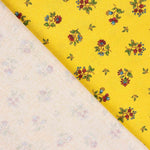 Baumwolle Perkal Baumwolle Stoff Blumen Farben auf Gelb 70 x 160 cm - Ribes y Casals
