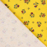 Baumwolle Perkal Baumwolle Stoff Blumen Farben auf Gelb 70 x 160 cm - Ribes y Casals