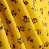 Baumwolle Perkal Baumwolle Stoff Blumen Farben auf Gelb 70 x 160 cm - Ribes y Casals