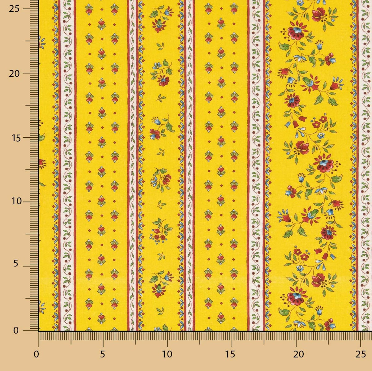 Perkal Baumwolle Provençal Gelb 65 x 160 cm - Ribes y Casals