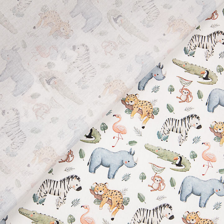 Bedrucktes Perkal mit „Wild Safari“-Muster - Ribes y Casals