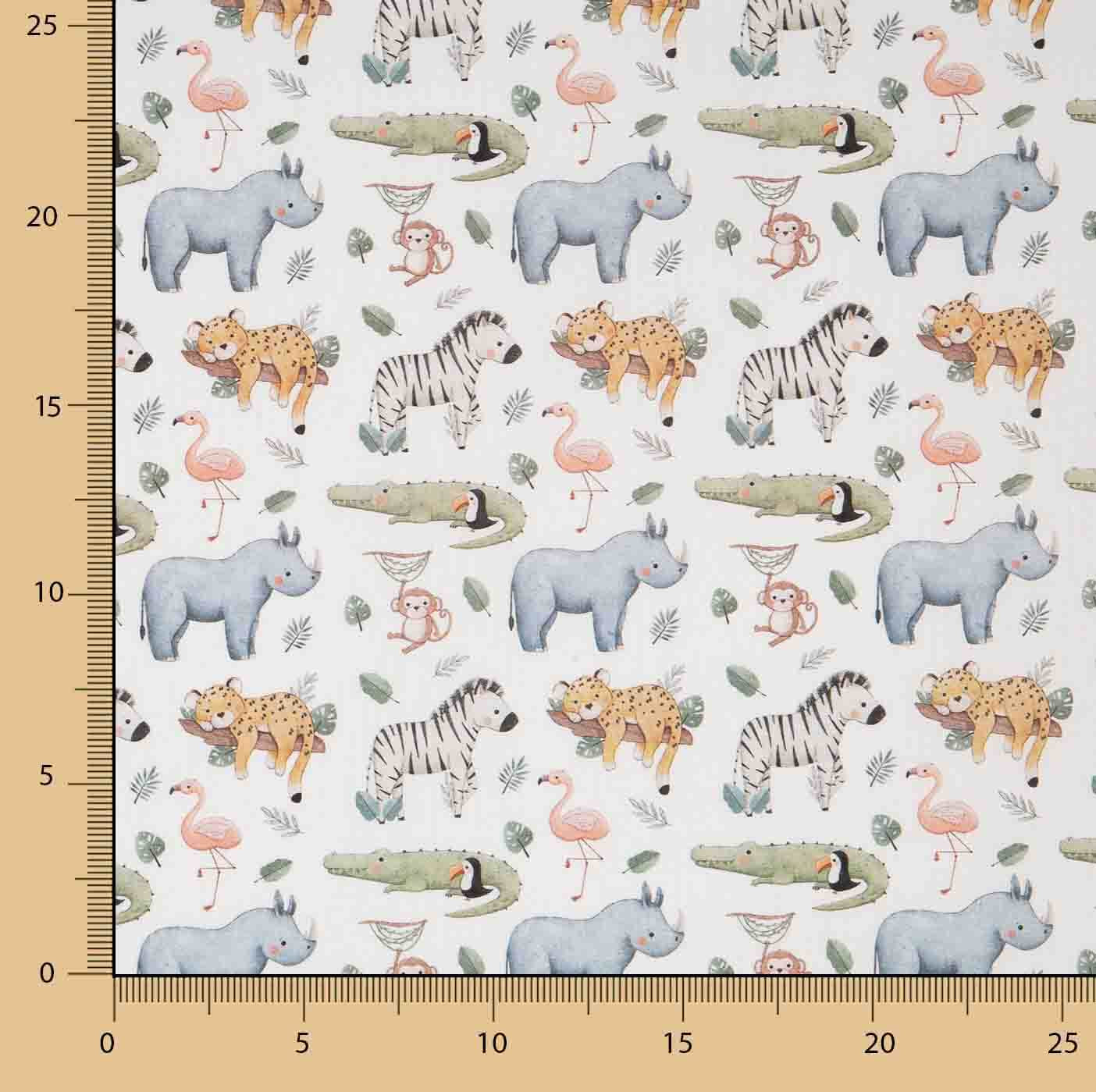 Bedrucktes Perkal mit „Wild Safari“-Muster - Ribes y Casals