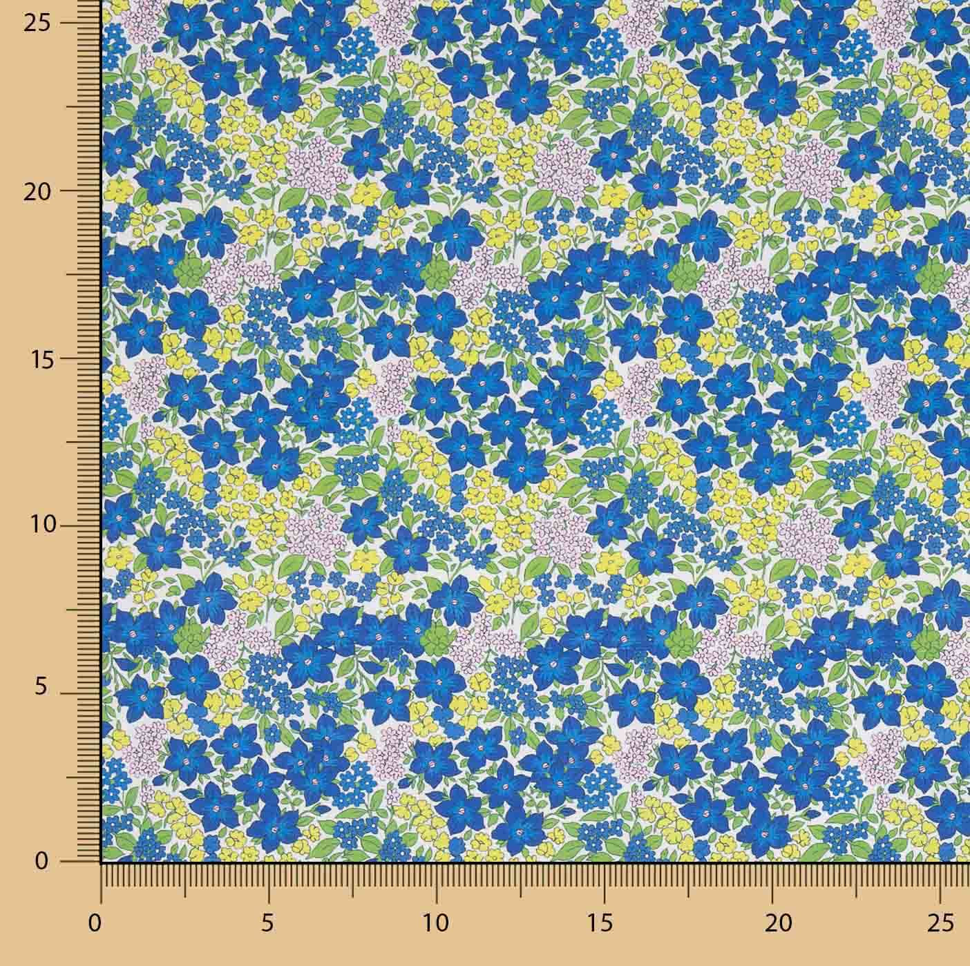Bedrucktes Perkal „Garten Blau Klein“ - Ribes y Casals