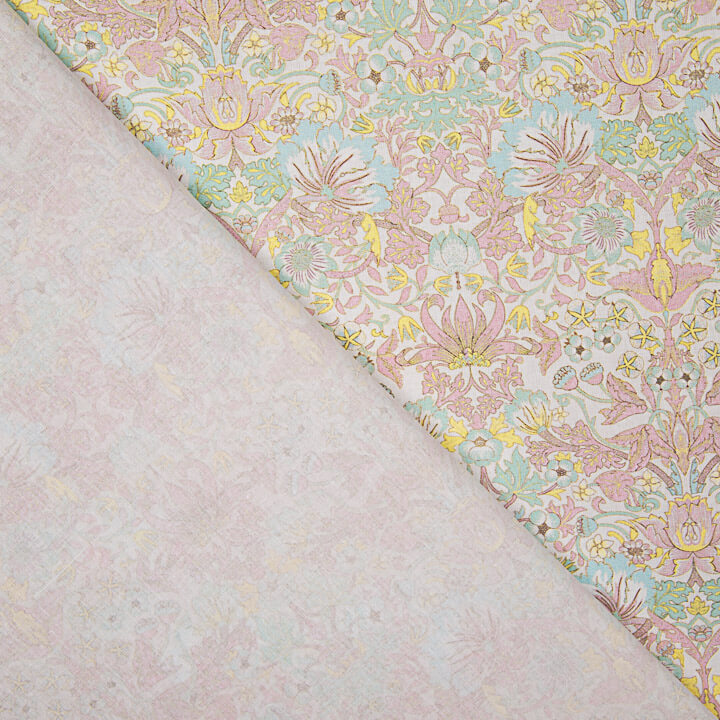 Bedrucktes Perkal „Garten von Versailles“ in Pastellrosa - Ribes y Casals