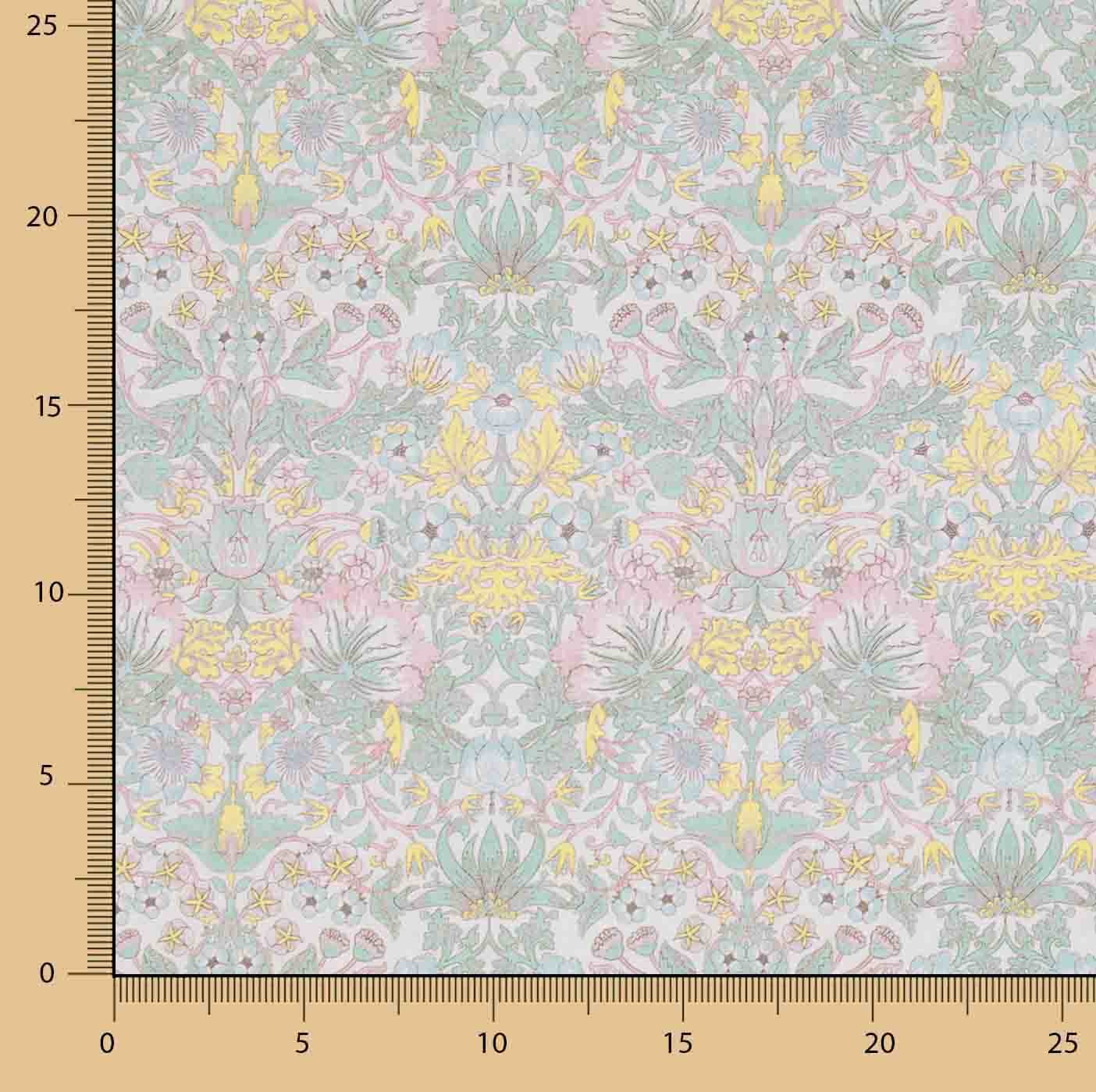 Bedrucktes Perkal „Garten von Versailles“ in Pastellgrün - Ribes y Casals