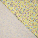 Perkal mit bedrucktem Vintage-Blumenmuster in Gelb - Ribes y Casals